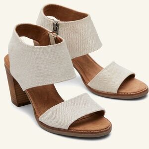 TOMS Majorca Cutout Heeled Sandal Women’s SZ 8.5 in Natural